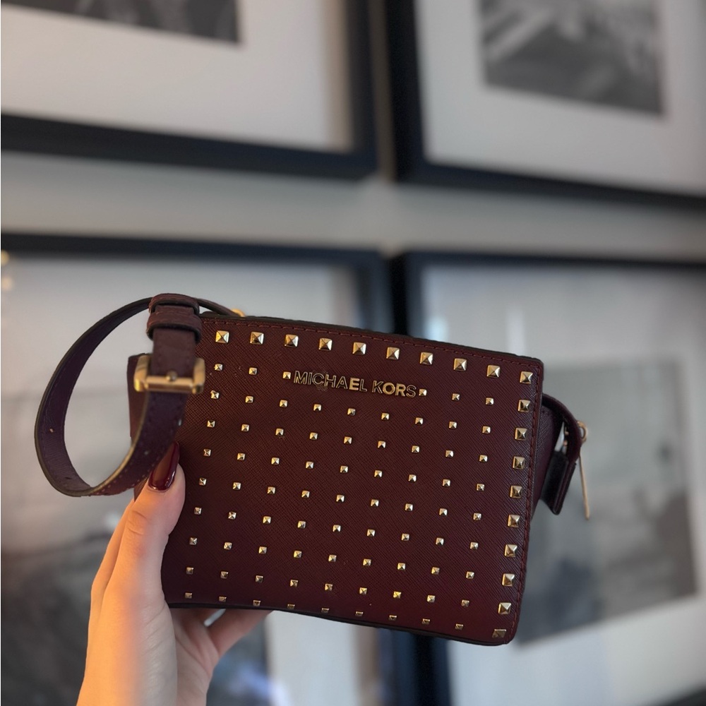 Michael Kors Dark Red Studded Women's Bag